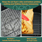 BYKITCHEN Air Fryer Sheets Liners for Ninja AG301 Grill, AF141 Pro 4-in-1 & More, 9in Disposable Square Air Fryer Parchment Paper Filters for 5 to 8 Qt, Ninja Foodi Grill Accessories(Set of 100)