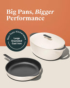Caraway Cast Iron Skillet - 12” Enameled Cast Iron Pan With 3 Layer Enamel Coating - No Seasoning Required - Compatible With All Stovetops - Free From Forever Chemicals - Rust