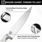 Kitchen Knife Block Set, 15-Piece Enduring Ultra Sharp Knife Set, Japanese High Carbon Stainless Steel, Premium Forged Knives for Kitchen and Professional Chefs, White