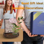 Farmhouse Oak 9" Lazy Susan Turntable Organizer for Cabinet, Round Wooden Lazy Susan Organization and Storage for Dining Table, Pantry, Kitchen, Countertop, Cupboard,Home Decor, Walnut Wood