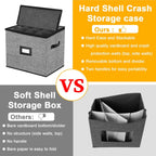 Champagne Flute Storage Box,Quilted Stemware Storage Box Hard Shell,Stackable Champagne Glass Container,Wine Glass, Crystal Glassware, Drinkware Case for Moving Transport(Grey)