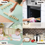 Silicone Baking Mat, 20"X28" Extra Large Non-stick Silicone Mat With High Edge, Food Grade Silicone Dough Rolling Mat For Making Cookies, Macarons, Multipurpose Mat, Countertop Mat, Placemat