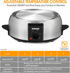 Electric Fondue Pot Set,2-Quart 1000-Watt Stainless Steel Fondue Maker with Temperature Control,8 Forks,Perfect for Chocolate, Cheese, Caramel