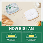 Butter Dish With Lid For Countertop-Ceramic Butter Dish with Knob Handle-Dishwasher Safe Butter Keeper&Serving Tray,Large Storage Keeper Holder for Kitchen-Elegant Gift for Women,Mothers,Housewarming