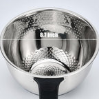 Kitchen Strainers and Colanders with Handle, Stainless Steel Grater with Container, Vegetable Shredder with 3 Blades, Versatile Side Drainer Bowl for Washing Rice, Beans and Fruits