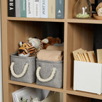 DULLEMELO Toilet Paper Storage Basket, Toilet Tank Basket with Rope Handles (Grey)