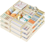 DIMJ Drawer Organizer Clothes 20 Pack - Foldable Baby Organizers and Storage & Dresser Organizer for Bedroom, Closet - Nursery Organization Dresser Dividers for underwear, Sock,Bra, Belt, Tie, Beige