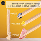 OTOTO Bernie Bunny Toaster Tongs - Rabbit Toast Tongs, Wooden Tongs for Toaster, Wooden Toaster Tongs - Multipurpose Mini Tongs for Appetizers, Wood Utensils & Cute Kitchen Gadgets