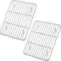 P&P CHEF Cooling Baking Rack Pack of 2, Stainless Steel Cooling Racks for Cooking Baking Roasting Grilling Drying, Dense Wires & Smooth Edge, Easy to clean, Silver, 9.7" x 7.3"
