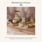 MACKENZIE-CHILDS Enamel Serving Bowl, Enamel Serveware Bowl, 12 Inches, Brown-and-White Mocha Check