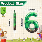 13 Pcs Dynamite Candles 12 TNT Themed Birthday Cake Candles and Number 6 Candle Cake Topper for Pixel Theme Birthday Party Anniversary Party Dynamite Theme Party Video Game Party Supplies (Number 6)