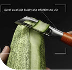 KULUNER，Premium High-End Rosewood Handle and 304 Stainless Steel Serrated Blade - An Ultra-Sharp Rotating Peeler for Potatoes, Fruits, and Vegetables, Ergonomically Designed for Easy Peeling.
