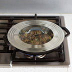 Universal Pans Pots Lid Cover Fit All 8.25 Inch to 12 Inch Pots/Pans/Woks Stainless Steel and Glass Lid with Heat Resistant Knob, Gray