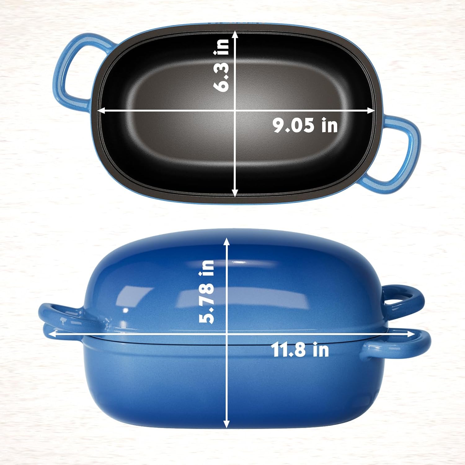 Dutch Oven for Bread Baking - 2.5QT Bread Pans for Homemade Bread Cast Iron Bread Pan With Banneton Bread Proofing Basket & Baking Supplies, Dutch Oven Loaf Pan with Lid for Homemade Breadmaking