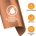 Toaster Oven Liners for Bottom of Oven (4 Pack) Reusable Non-Stick Heat Resistant Toaster Liners, Compatible with Ninja, Cuisinart, Emeril Lagasse & More, Toaster Mat, 12"x12" (Copper)