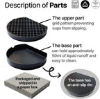 Coffee Drip Catcher 4 inches Small Drip Tray for Drink Dispenser Espresso Machine Carafe Tea Station Water Urn Durable ABS Plastic, Black, PDT0627S