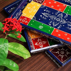 Swadeshi Blessings Wooden Serving Tray Set- Handcrafted & Hand-Painted for Kitchen/Table & Home Decor/Dinning/Gifts/Restaurants/Living Room/Coffee Table (Set of 3 Trays) (Blue)