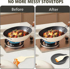 Silicone Spoon Rest for Stove Top - BPA-Free, Heat-Resistant Spoon Holder - Spoon Rest for Kitchen Counter - Large Cooking Utensil Rest for Spoons, Spatulas, Ladles or Tongs - Black