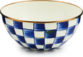 MACKENZIE-CHILDS Enamel Everyday Bowl, Serving Bowl for Entertaining, Small, Pink-and-White Rosy Check, Set of 1