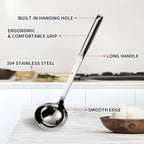304 Stainless Steel Cooking Utensils Set, 8PCS Kitchen Utensils Set, Include Skimmer, Soup Ladle, Spaghetti Server, Wok Spatula, Slotted Spoon, Solid Spoon, Slotted Spatula Turner & Meat Fork