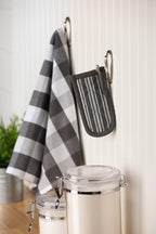 Sticky Toffee Pan Handle Covers for Cast Iron Skillet, Set of 2, Gray Heat Resistant Sleeves, 3 x 6 in, Oeko-Tex Cotton Hot Pot Holders