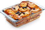 NUTRIUPS 1.4QT Deep Glass Baking Dish,(8×6inches）Small Glass Baking Pan,Rectangular Lasagna Pan,Small Glass Casserole Dish,Microwave & Oven Safe