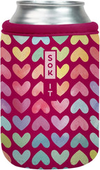 Sok It CanSok Sleeve for Beer & Soda Insulated Neoprene Cover (Heart Strings, 12oz Can Sleeve)