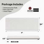 2PCS Bathroom Sink Vanity Trays, Water Absorbing Diatomite Stone Drying Soap Dish Dispenser for Kitchen Counter, Sponge Holder Mat Rack Faucet Splash Guard Caddy Organizer, Beige, 9"x3.5"