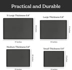 SMIRLY Plastic Cutting Board Set with Holder 4 Pieces, Non-Slip Dishwasher Safe Chopping Boards for Kitchen, Dark Grey
