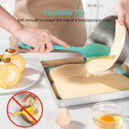 U-Taste Silicone Spoon Spatula Set: 480ºF Heat Resistant Food Grade Flexible Rubber Spoonula, Nonstick Cooking Mixing Scooping Kitchen Baking Scraper Utensils Set of 3 for Pan, Pot, Bowl (Aqua Sky)