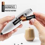 Zulay Kitchen Patented Tornado Triple Whisk Milk Frother with 4 Duracell Batteries – Handheld Foam Maker for Coffee, Lattes, Matcha & Hot Chocolate – Rich, Creamy Froth in Seconds