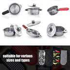 Geiserailie 8 Pieces Pan Handle Sleeve Heat Resistant Pot Sleeve Grip Non-Slip Skillet Pot Holder Machine Washable Cast Iron Handle Cover Cotton Assist Holder, 4 Styles, 3 x 6 Inch(Retro Style)