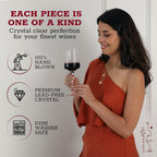 Gusto Nostro Crystal Wine Glasses Set of 4, 13.5 Oz Long Stem Modern Wine Glasses for White and Red Wine, Dishwasher Safe, Fancy, Elegant, Large and Tall Wine Glass for Wedding Christmas Anniversary