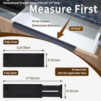 Utoplike Bamboo Dresser Drawer Dividers, 4'' High Adjustable Drawer Organizers for Clothing, Spring Loaded, Works in Kitchen, Bathroom, Bedroom, Drawer, Desk, 4 PCS, Black