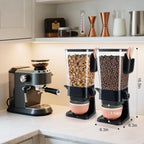 Cereal Dispenser Countertop Black 2 Pack with Bowls Spoons Cutlery Box,5.5 QT Dry Food Dispenser Snack Organizer Containers Storage for Pantry Kitchen Organization Oatmeal Nut Granola Candy