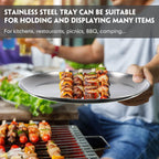 Thenshop 6 Pieces 10 Inch Pizza Pans Bulk Stainless Steel Sets Round Bakeware Pizza Trays for Oven Kitchen Baking Home Restaurant Safe Sturdy Reusable Easy Clean(Silver)