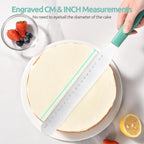 U-Taste Cake Icing Spatulas Set: Straight Decorating Frosting Knife with 6", 8", 10" Thinner Stainless Steel Blade, Flexible Smoothing Spreading Tools with Comfortable PP Handle for Cream (Aqua Sky)