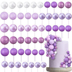 108 Pcs Balls Cake Topper DIY Cupcake Insert Foam Balloons for Cake Baking Wedding Anniversary Birthday Decoration(Assorted Purple,Multi Sizes)