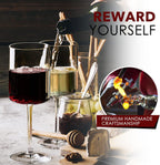 Chouggo Square Wine Glasses Set of 6, Hand Blown Crystal Red Wine or White Wine Glass 11.4Oz - Hand Crafted by Artisans - Gifts for Women, Men, Wedding, Anniversary, Christmas, Birthday