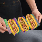 Metal Taco Holder, Set of 6 Stainless Steel Taco Tray - Stackable Storage Durable and Easy to Clean, Dishwasher Oven Safe