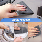 KinHwa Kitchen Washcloths for Dishes Absorbent Microfiber Dish Cloths Quick Dry Dish Rags with Poly Scour Scrub Side Ideal for Kitchen Cleaning(9, Grey, 7in)