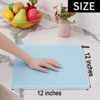Homaxy 100% Cotton Terry Kitchen Dish Cloths, Ultra Soft and Absorbent Dish Towels for Kitchen, Suitable for Drying and Washing Dishes, 8 Pack, 12 x 12 Inches,Sky Blue