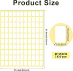 Sliverdew White Labels Stickers, 3300 Pack Small 0.5" x 0.75", Removable Blank Labels for School, Office, Kitchen, 110 Labels per Sheet, Paper, Rectangular, 3300pcs