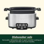 Cuisinart MSC-600 3-In-1 Cook Central 6-Quart Multi-Cooker: Slow Cooker, Brown/Saute, Steamer, Silver