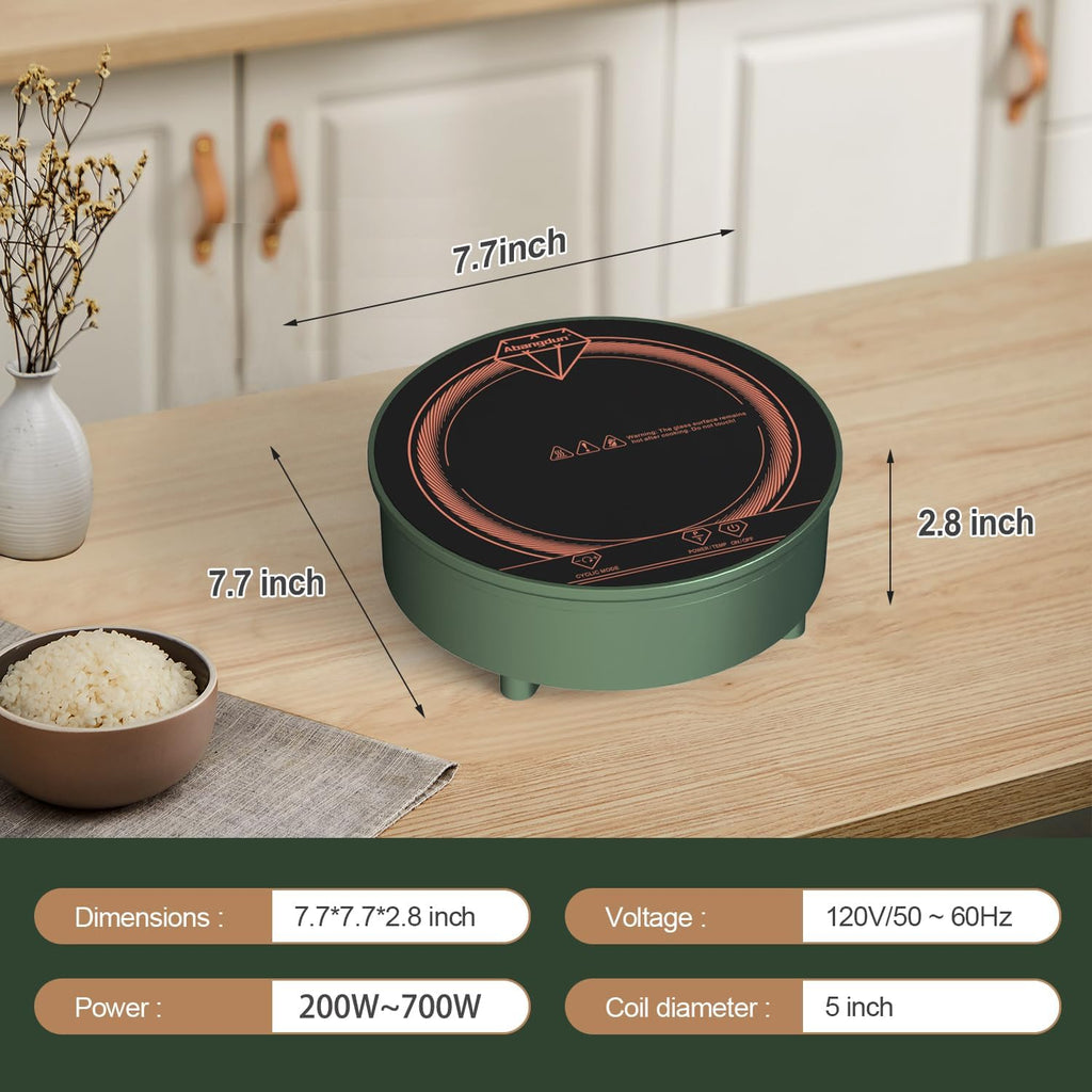 Mini Induction Cooktop, Small Burner 700W/120V Mini Hot Plate Electric Stove Cookter for Traveling Camping small kitchen spaces Small Induction Cooktop for Coffee,Tea & Milk