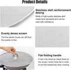 Homestia Splatter Screen for Kitchen, 304 Stainless Steel Fine Mesh Splatter Screen for Frying Pan, 10” Grease Splatter Guard with Fold Flat Knob