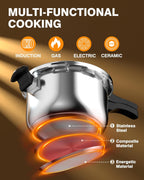 WantJoin Pressure Cooker, 11 Quart Stainless Steel Pressure Canner, Induction Compatible Cookware with Spring Valve Safeguard Devices,Compatible with Gas & Induction Cooker