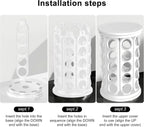 CEHNCEH Coffee Pod Carousel Organizer: Compatible with 40 Keurig K-Cup Pods, Large Compacity Coffee Capsule Holder, NEW Modern Design, Home or Office Kitchen Counter Organizer (White)