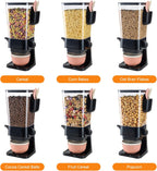 Cereal Dispenser Countertop Black 2 Pack with Bowls Spoons Cutlery Box,5.5 QT Dry Food Dispenser Snack Organizer Containers Storage for Pantry Kitchen Organization Oatmeal Nut Granola Candy