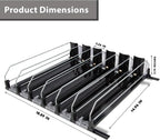 Upgraded Drink Organizer for Fridge – Adjustable Width Soda Can Organizer with Automatic Glide, Space-Saving Refrigerator Can Dispenser Holds Up to 30 Cans – Drink Holder for Fridge (6 Rows, Black)